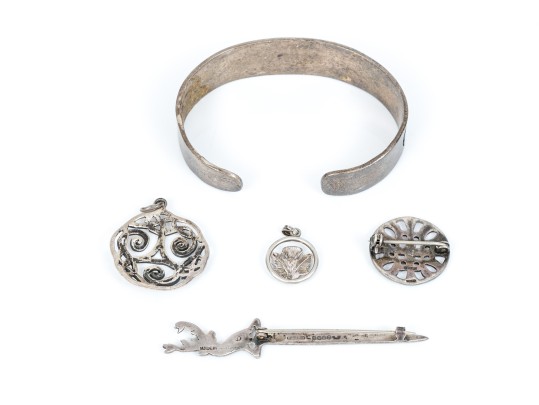 Assorted Lot Of Striking Sterling Silver Celtic Motif Jewelry Pieces