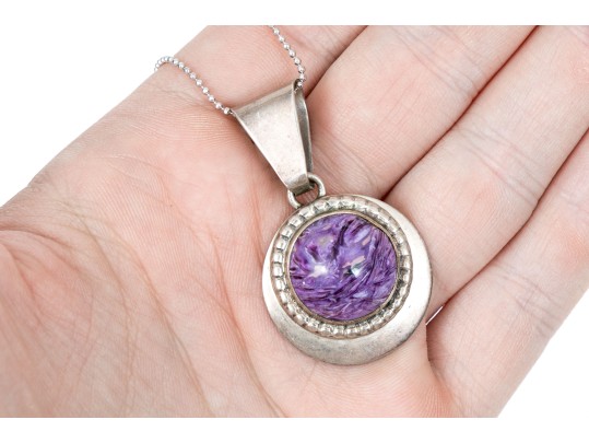 Sterling Silver Assorted Lot Of Pretty Purple Charoite Jewelry Pieces