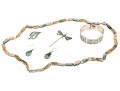 Lot Of Assorted Lot Of Lovely Abalone Jewelry Pieces, Sterling And Silverplate