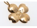 14k Yellow Gold Pretty Dogwood Motif Pendant