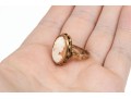 10k Yellow Gold Antique Twisted Frame Silhouette Shell Cameo Ring, App. Size 5.5