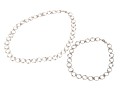 Sterling Silver Set Of Matching Wire And Ball Motif Choker And Anklet Set