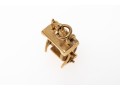 Dainty 14K Sewing Machine Charm Pendant