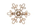 14k Yellow Gold Striking Open Patterned Snowflake Brooch, Diamond Center