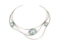 Sterling Silver Wide Fabulous Wide Cultured Grey Mabe Pearl Wire Choker 
