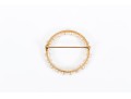14k Yellow Gold Simple 4.25mm To 4.5mm Cultured Pearl Circle Pin