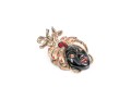 Sterling Silver And Rose Vermeil Vintage Pair Of Rhinestone And Enamel Blackamoor Brooches