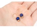 14k Yellow Gold Pair Of Sodalite Drop Earrings And Cameo Stud Earrings