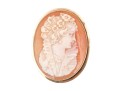 14k Yellow Gold Pretty Ornate Cameo Brooch/pendant, Simply Framed