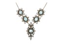 Sterling Silver Lovely Pale Blue Topaz Cluster Necklace