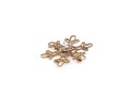 14k Yellow Gold Striking Open Patterned Snowflake Brooch, Diamond Center