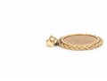 14k Yellow Gold Rope Edged Coin Style Pendant