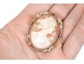 14k White Gold Lovely Filigree Framed Cameo Brooch/pendant