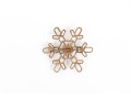 14k Yellow Gold Striking Open Patterned Snowflake Brooch, Diamond Center