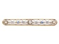 14k Gold Vintage Lovely Blue Sapphire And Diamond Lattice Bar Pin