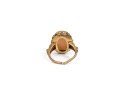 10k Yellow Gold Antique Twisted Frame Silhouette Shell Cameo Ring, App. Size 5.5