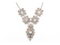 Sterling Silver Lovely Pale Blue Topaz Cluster Necklace