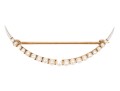 14k Yellow Gold Antique Half Moon Shape Seed Pearl Set Pin