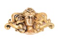 14k Yellow Gold Beautiful Classic Art Nouveau Figural Brooch, With Watch Hook