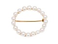 14k Yellow Gold Simple 3.75mm Cultured Pearl Circle Pin