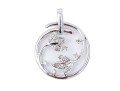 10k White Gold Pretty White Sapphire And Diamond Set Foliate Pendant