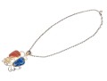 Sterling Silver Chunky Curb Chain With An Impactul Lapis And Jasper Pendant