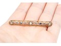 14k Gold Vintage Lovely Blue Sapphire And Diamond Lattice Bar Pin