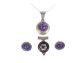 Sterling Silver Assorted Lot Of Pretty Purple Charoite Jewelry Pieces