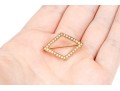 14k Yellow Gold Antique Open Lozenge Shape Seed Pearl Set Pin