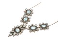 Sterling Silver Lovely Pale Blue Topaz Cluster Necklace