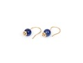 14k Yellow Gold Pair Of Sodalite Drop Earrings And Cameo Stud Earrings