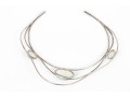 Sterling Silver Wide Fabulous Wide Cultured Grey Mabe Pearl Wire Choker 