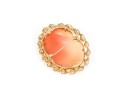 10k Yellow Gold Beautiful Vintage Seed Pearl And Spiral Framed Cameo Brooch