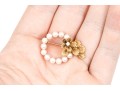 14k Yellow Gold Beautiful 3.75mm Cultured Pearl Circle Pin, Floral And Diamond Set