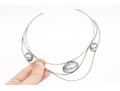 Sterling Silver Wide Fabulous Wide Cultured Grey Mabe Pearl Wire Choker 