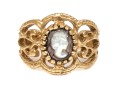 14k Yellow Gold Ornate Vintage Silhouette Mother-of-pearl Cameo Ring, Size 4.75