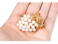 18k Yellow Gold Striking Cultured Pearl Grape Motif Brooch