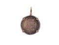 Coin Pendant With 14k Yellow Gold Border
