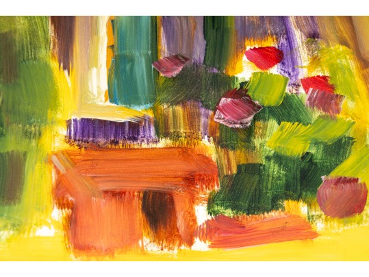 Hannah Cole Buie (American, B. 1955) French Residence Oil On Board Painting