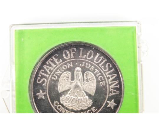 Louisiana Barco Mint Edwin Edwards Ten Gauge .999 Fine Silver Medallion W/ Certificate