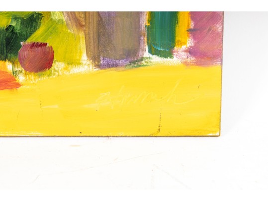 Hannah Cole Buie (American, B. 1955) French Residence Oil On Board Painting