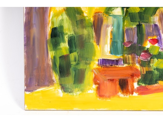 Hannah Cole Buie (American, B. 1955) French Residence Oil On Board Painting