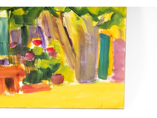 Hannah Cole Buie (American, B. 1955) French Residence Oil On Board Painting