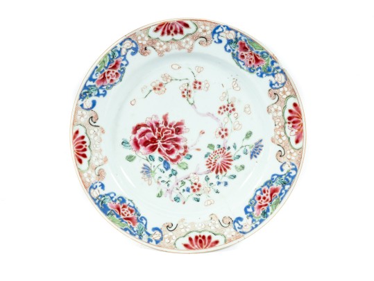 18th Century Famille Rose Porcelain Chinese Export Plate