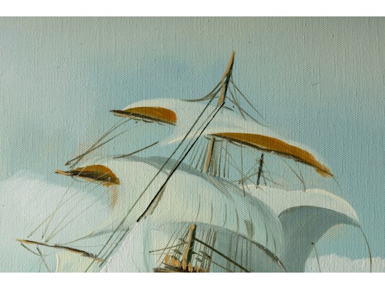 Jack Willson (20th Century) Oil On Canvas Clipper Ship Painting
