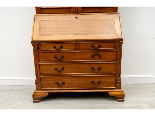 1970's Georgian Style Maple Wood Secretary 