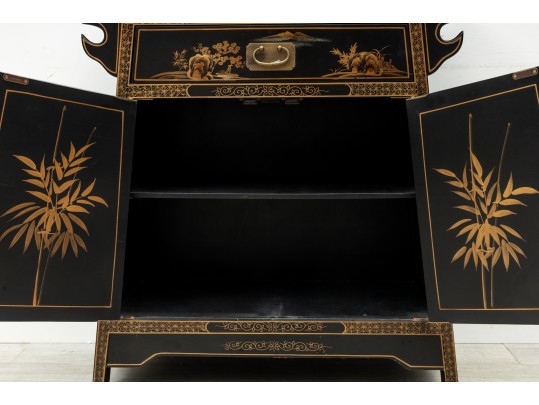 Hand Painted Chinoiserie Altar Cabinet