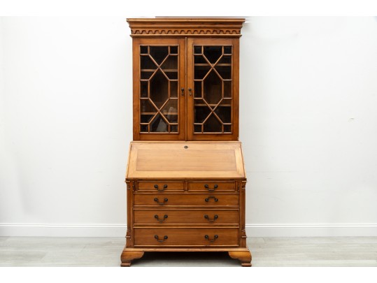 1970's Georgian Style Maple Wood Secretary 