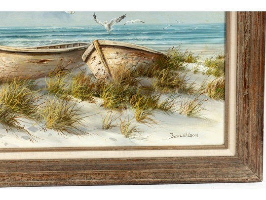 Jack Willson (20th Century) Oil On Canvas Beachside Landscape