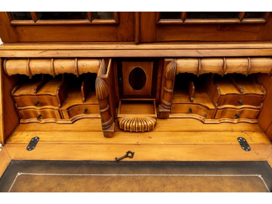 1970's Georgian Style Maple Wood Secretary 